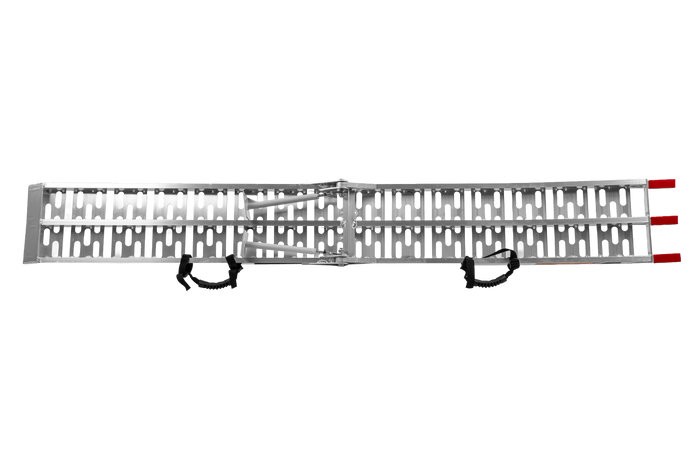 Rampe pliabile UNITRAILER ALR003 rampe din aluminiu pentru remorci 221cm 680kg cu centură și suport, set de 2