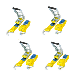 Set de patru benzi de transport galbene UNITRAILER 4m/50mm/5t cu tensionator