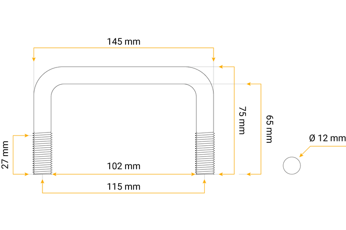 Șurub U Bolt M12 65/102/65