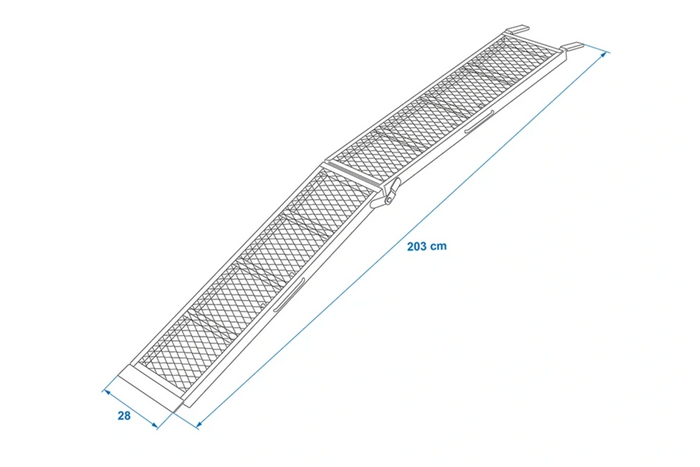 Rampe pliabile ProPlus 390094 din oțel pentru remorci, 203 cm, 680 kg, set de 2