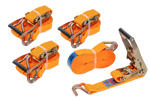 Set de patru benzi de transport UNITRAILER 8m/50mm/5t portocalii cu tensionator