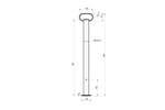 Suport fix UNITRAILER MS 0019-700 pentru remorcă platformă de 150 kg 48 mm 700 mm