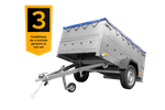 Unitrailer Remorcă GARDEN TRAILER 201 KIPP cu roată de sprijin, laterale bis și prelată plată albastră