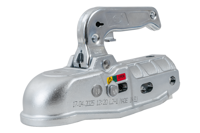 Cârlig sferic STEELPRESS BC-3000C-00-00+Z2 pentru remorcă de 3000 kg cu bară de tractare din țeavă de 35-50 mm, fontă