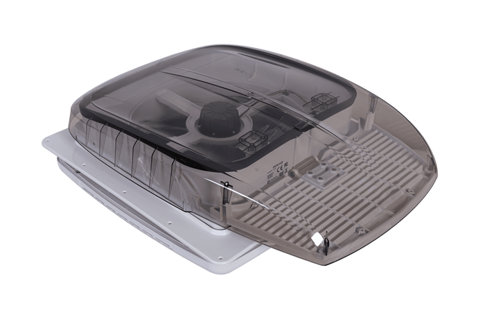 Ventilator automat de acoperiș PUNDMANN PLUS FAN pentru rulote cu iluminare, jaluzea 400×400mm