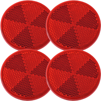 Reflectoare rotunde autoadezive roșii DOBPLAST 60 mm, set de 4 reflectoare