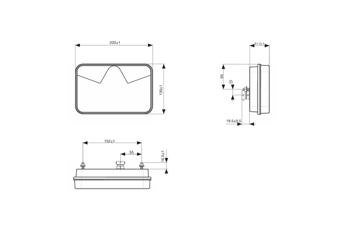 Lampă spate ASPÖCK MULTILED V cu 6 funcții, stânga