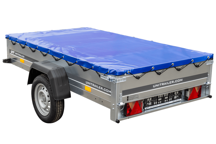 Remorcă ușoară 230x125 UNITRAILER GARDEN 230 KIPP cu cadru H-0 și prelată albastră