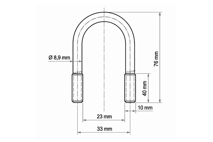 Clemă ovală DROMET tip B M10 23×76mm