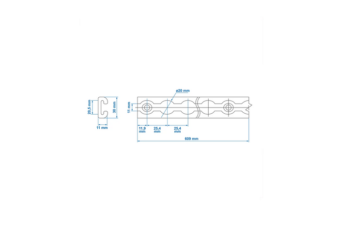 Șină cargo ProPlus 342174 pentru companii aeriene, șină cargo din aluminiu, 60 cm