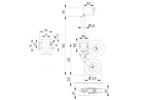 Roată jockey ranforsată KNOTT ATK60 cu mâner 350 kg 60 mm 785-1020 mm